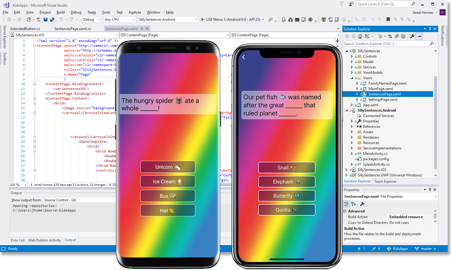 Using Visual Studio with Xamarin Forms to simultaneously build for iOS, Android and Windows
